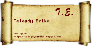Telegdy Erika névjegykártya